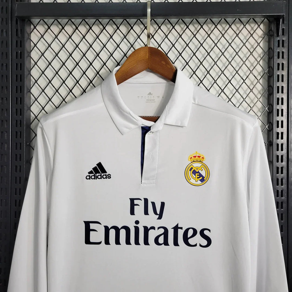 Real Madrid 2016/17 Retro Home Long Sleeve Jersey
