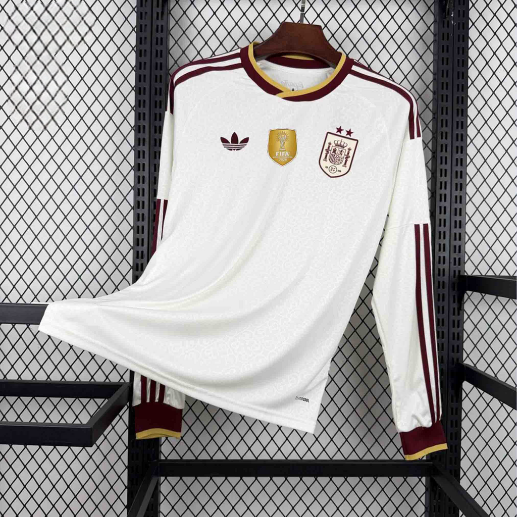 Spain World Cup 2026 Two Star Away Long Sleeve Jersey Fan Version