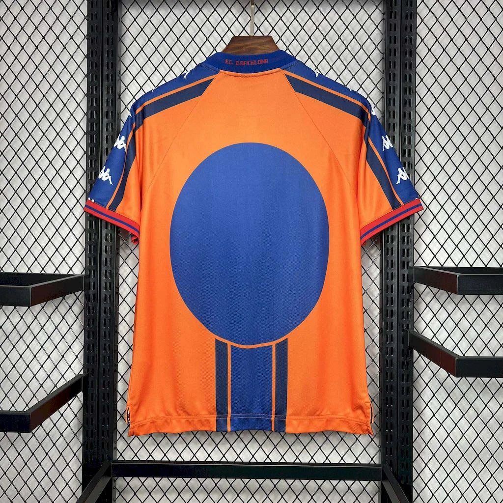 Barcelona 1997/98 Retro Orange & Blue Away Jersey