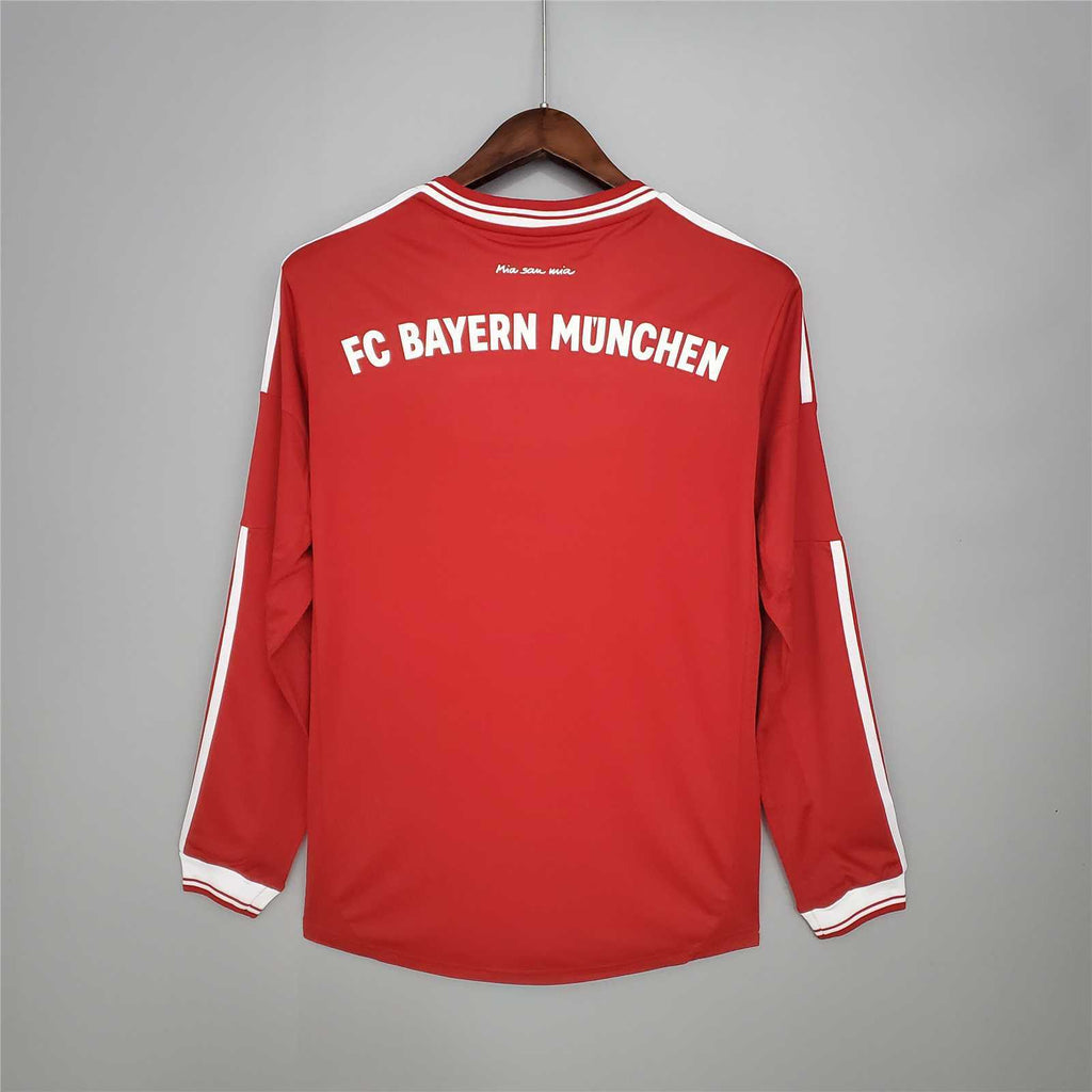 Bayern Munich 2013/14 Retro Champions League Home Long Sleeve Jersey