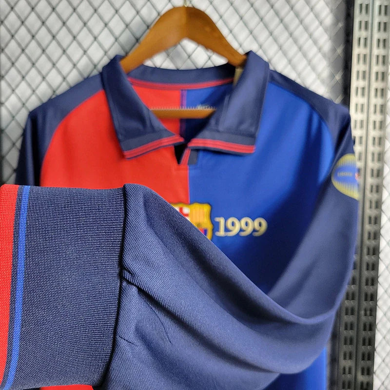 Barcelona 1999/00 Retro 100th Anniversary Home Long Sleeve Jersey