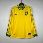Brazil 1998 Retro Home Long Sleeve Jersey