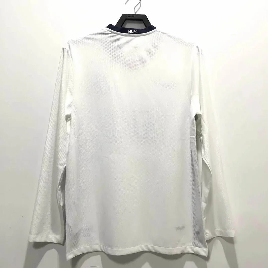 Manchester United 2008/09 Retro White Away Long Sleeve Jersey