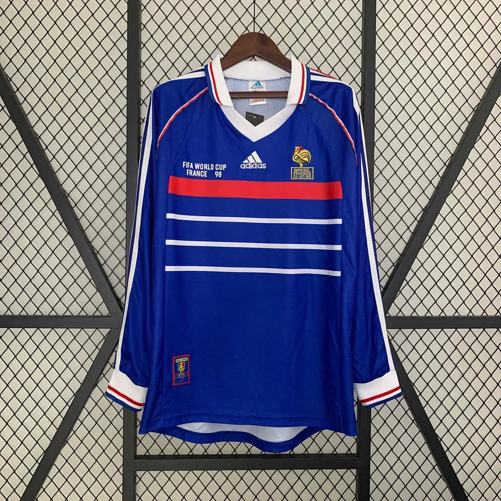 France 1998 Retro Home Long Sleeve Jersey