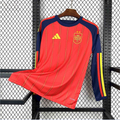 Spain World Cup 2026 Two Star Home Long Sleeve Jersey Fan Version