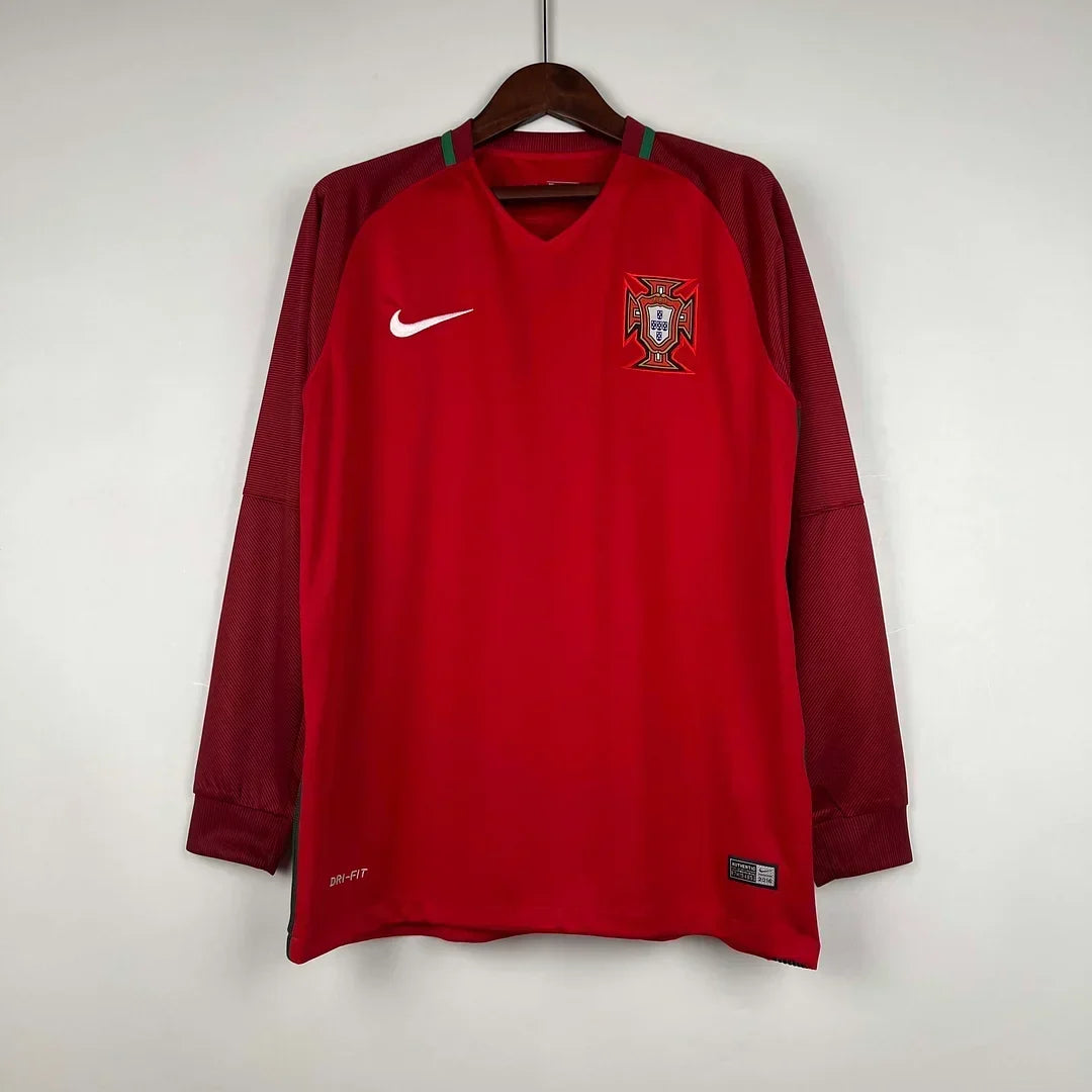 Portugal 2016 Retro Home Long Sleeve Jersey