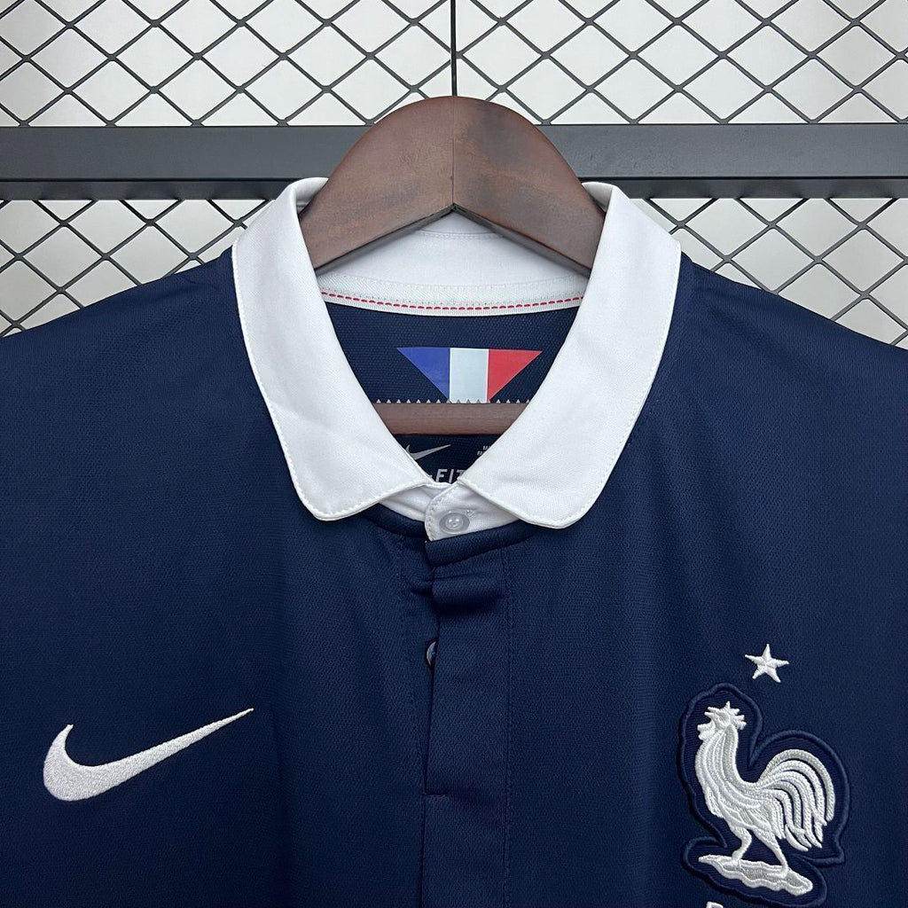 France 2014 Retro Home Long Sleeve Jersey
