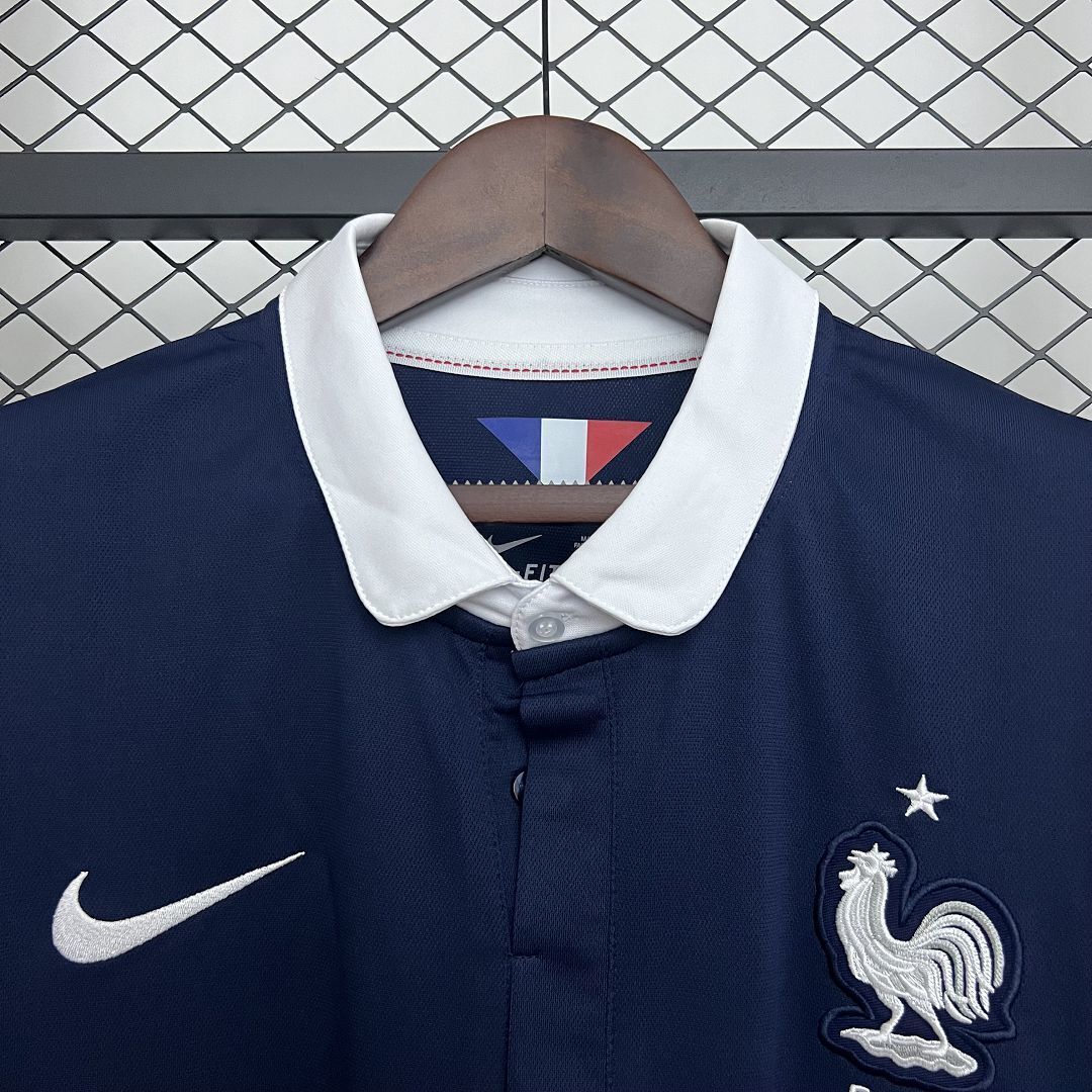 France 2014 Retro Home Long Sleeve Jersey