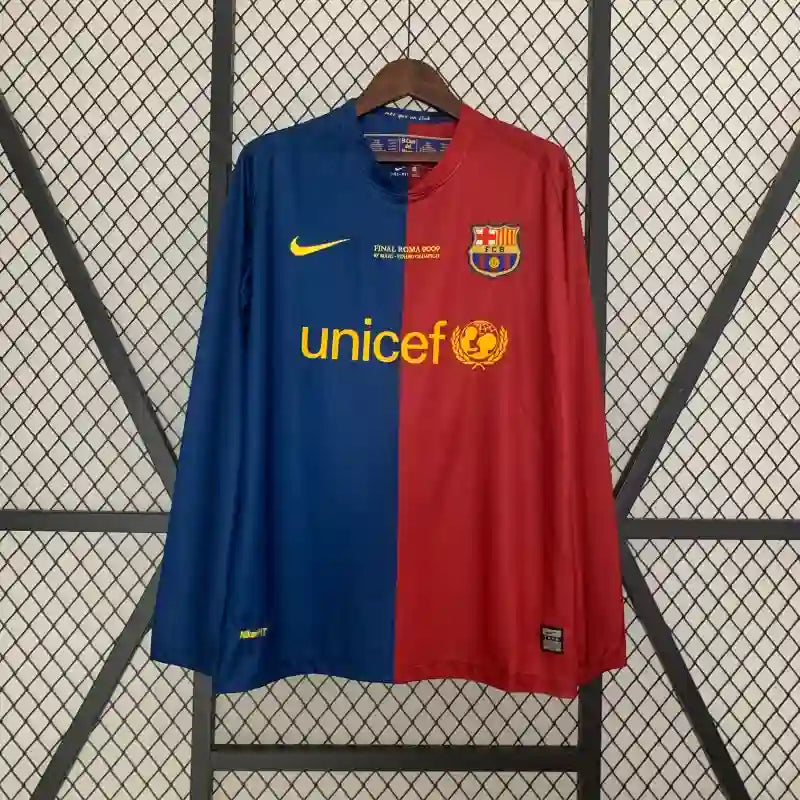 Barcelona 2008/09 Retro Champions League Home Long Sleeve Jersey