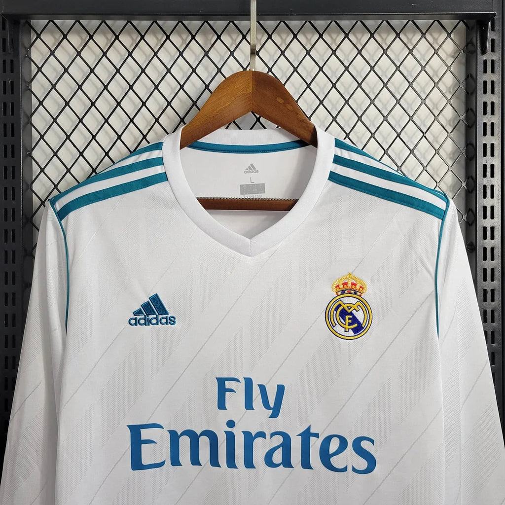 Real Madrid 2017/18 Retro Home Long Sleeve Jersey