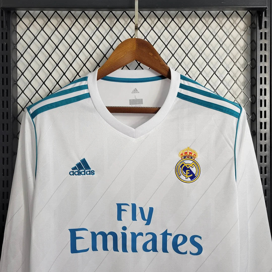 Real Madrid 2017/18 Retro Home Long Sleeve Jersey