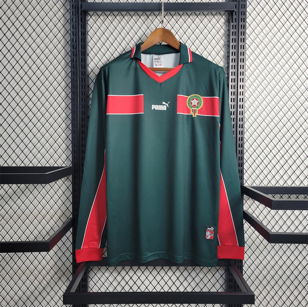 Morocco 1998 Retro Home Long Sleeve Jersey