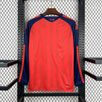 Spain World Cup 2026 Two Star Home Long Sleeve Jersey Fan Version