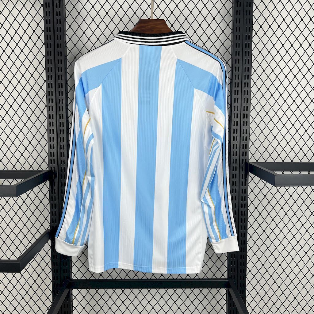Argentina 1998 Retro Home Long Sleeve Jersey