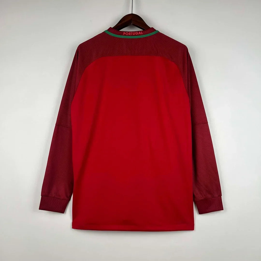 Portugal 2016 Retro Home Long Sleeve Jersey