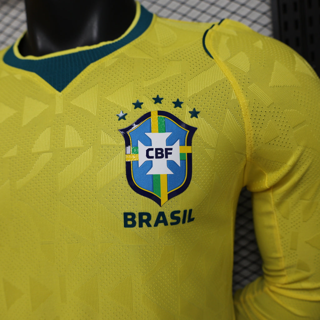 Brazil World Cup 2026 Home Long Sleeve Jersey Player Version