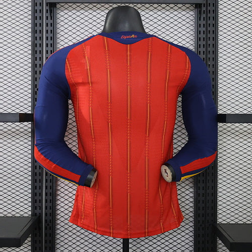Spain World Cup 2026 Two Star Home Long Sleeve Jersey Player Version