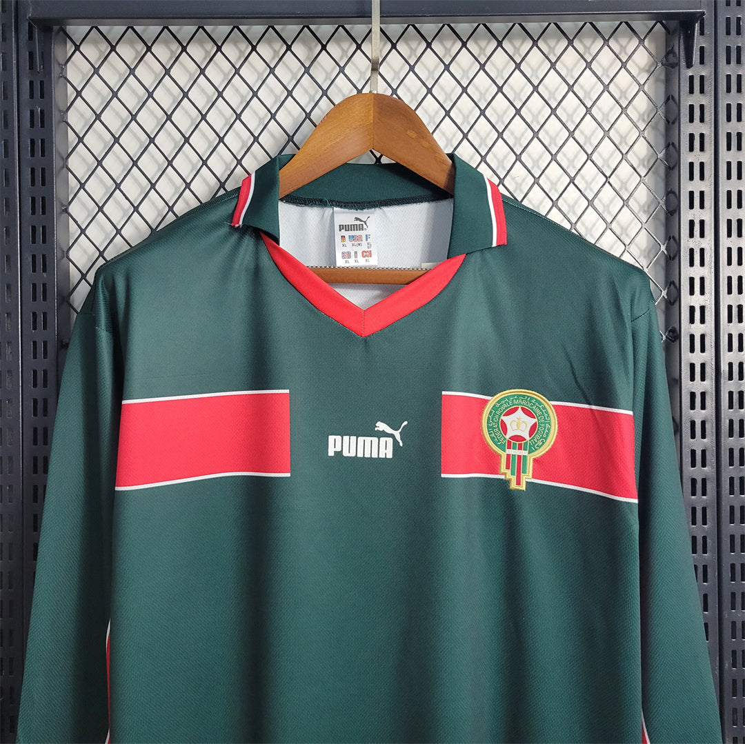 Morocco 1998 Retro Home Long Sleeve Jersey