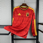 Belgium World Cup 2026 Home Long Sleeve Jersey Fan Version