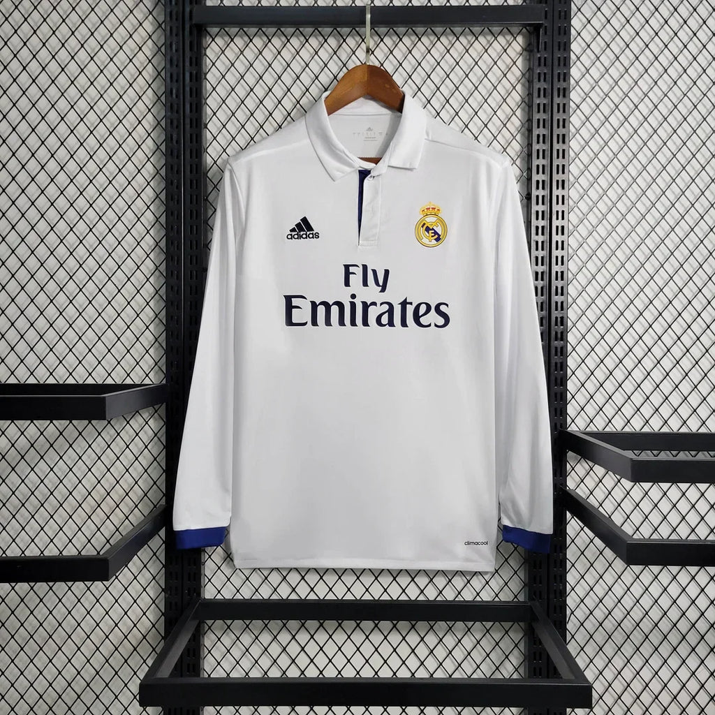 Real Madrid 2016/17 Retro Home Long Sleeve Jersey
