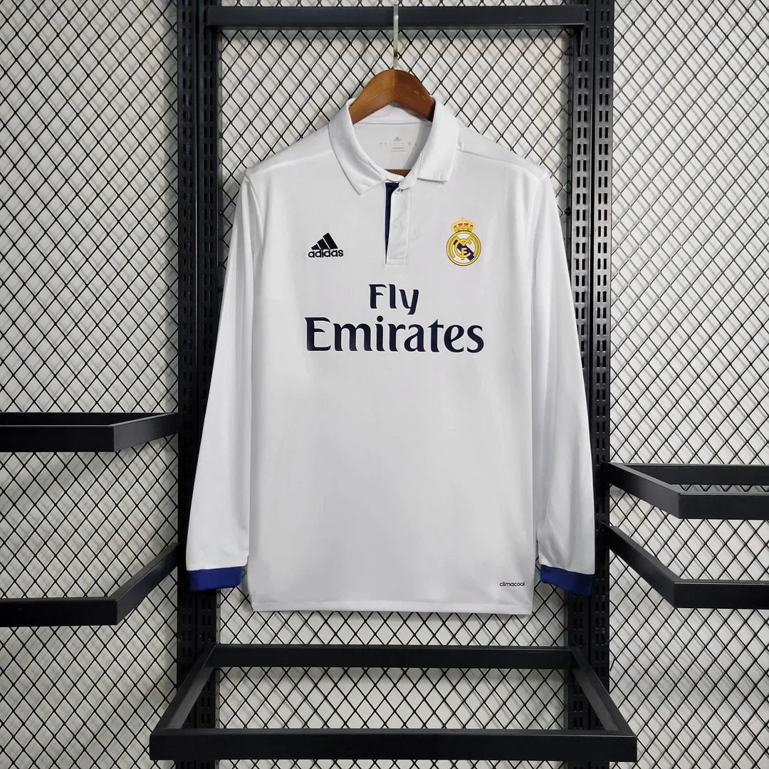 Real Madrid 2016/17 Retro Home Long Sleeve Jersey